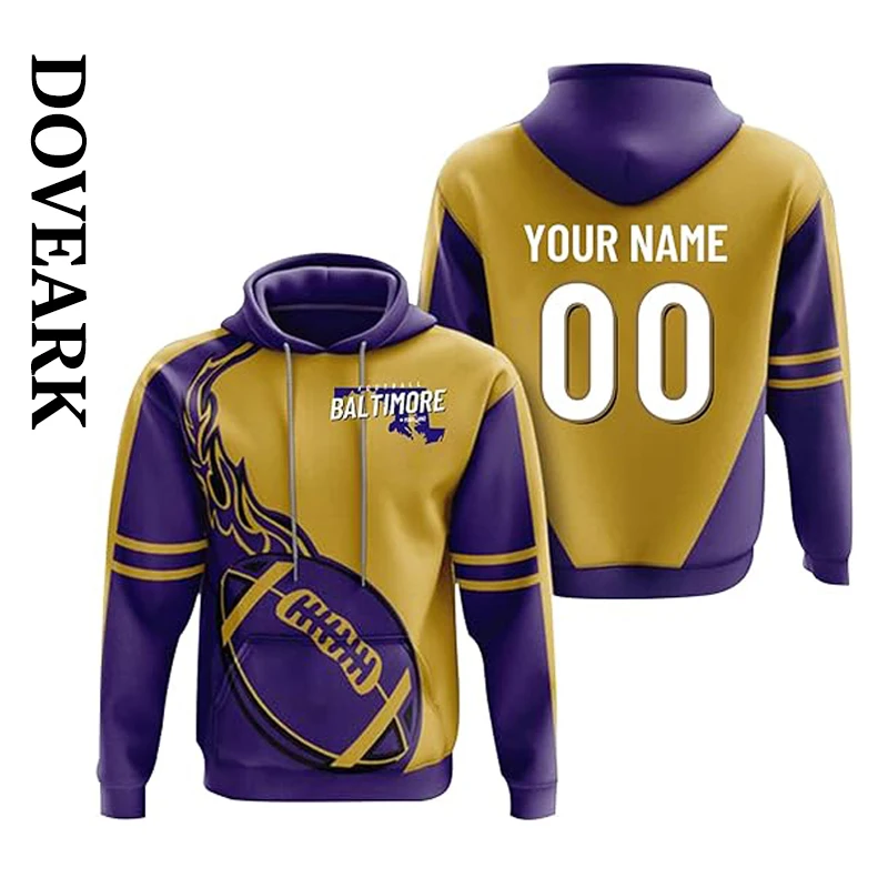 DOVEARK OEM/ODM Customize USA Size Nfl Football Teams Los Angeles City Color Sport Wear Top Clothing Pullover Hooded Sweatshirt