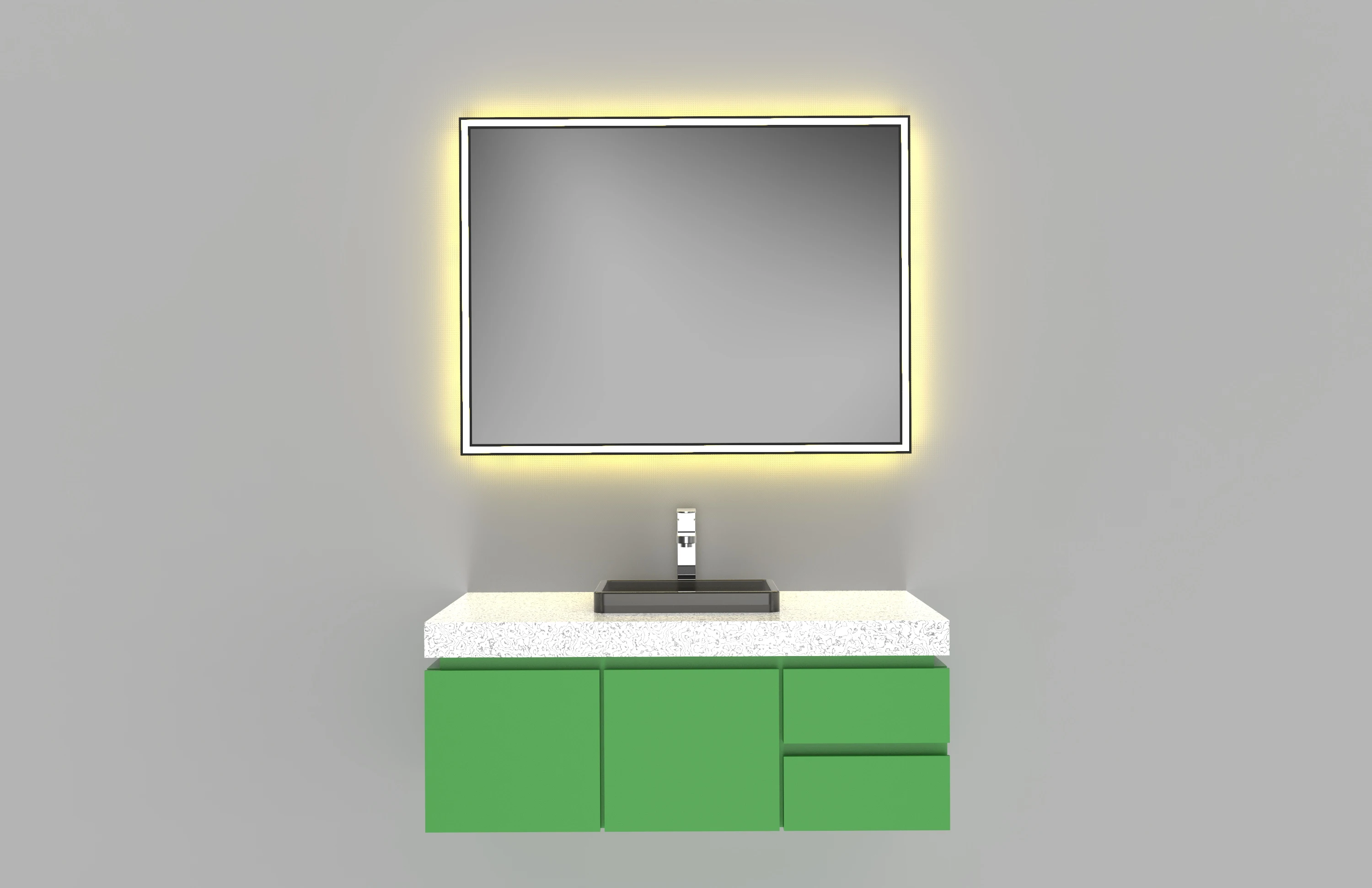 Halo Mirror With Inner And Outer Edges-3CCT 85W Recently Released Products LED Mirror Light For Hotel Project