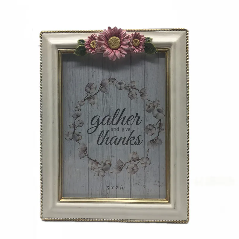 Wedding Decoration Souvenir Resin Picture Photo Frame 5x7 Inch Flower Picture Frame