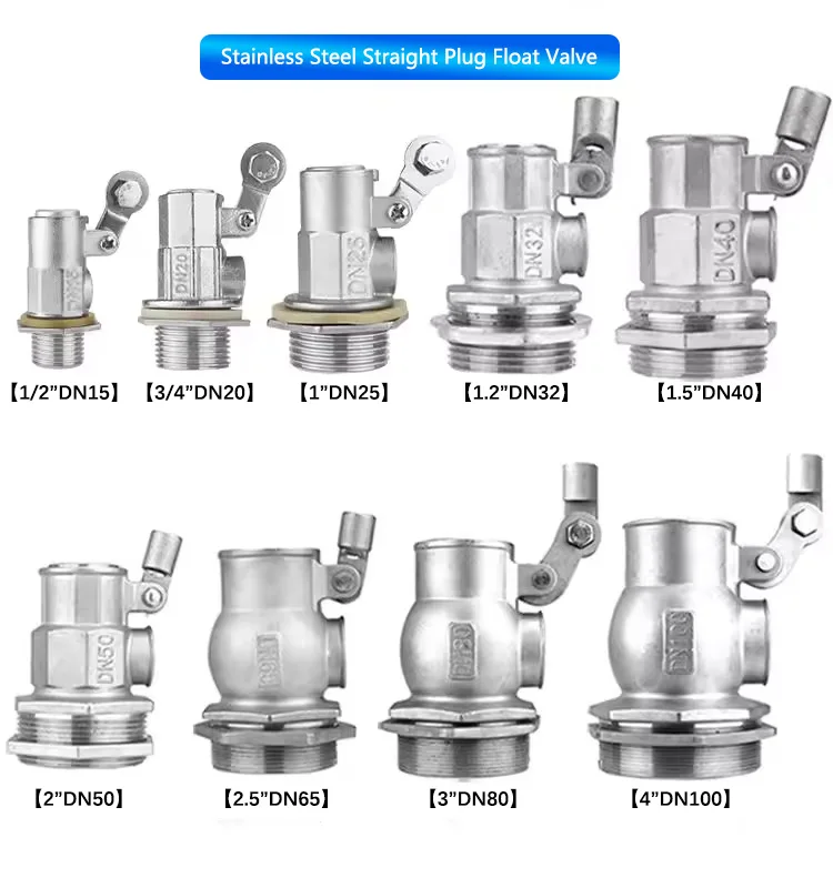 Multifunction liquid control valve quick install stainless steel floats ball valves for water cistern