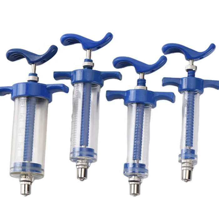 High quality veterinary tpx plastic steel syringe with printing 5ml 10ml 20ml 30ml 50ml