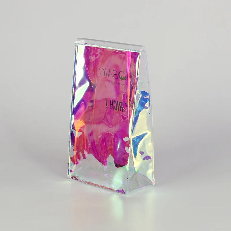 Sinicline Custom Holographic Ziplock Transparent Swimwear PVC Packaging Bag