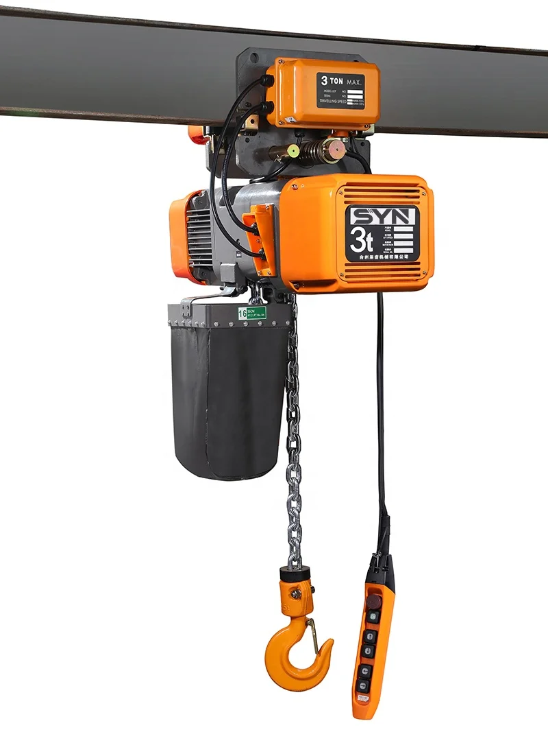 3t single chain Chain electric hoist 1 ton cheap hook chain Operation type electric hoist