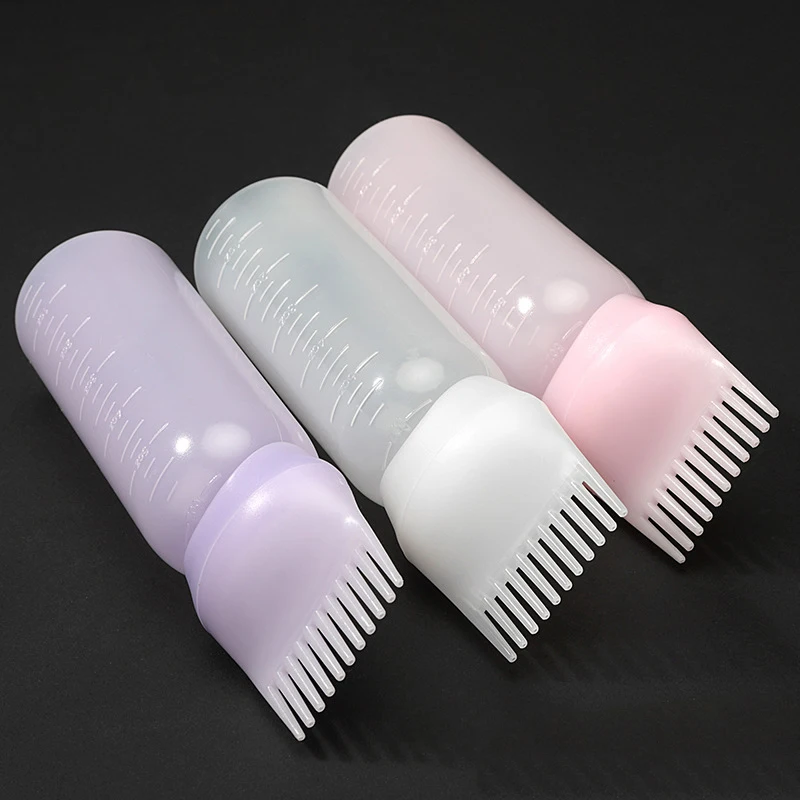 Hair Care Plastic Soft Empty Applicator Hair Mist Spray Bottle Comb Shampoo Water Dye Medicine Squeeze Salon Hair Oil Bottles