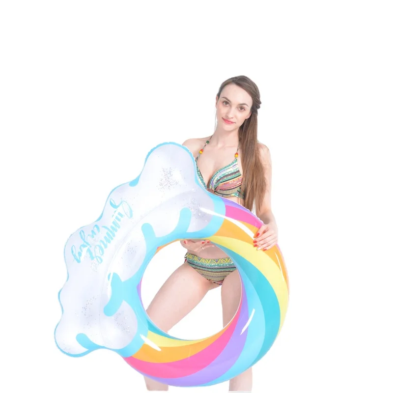 jilong 35002 Glitter Rainbow Ring inflatable cloud&rainbow shape swimming ring kids pool water floating