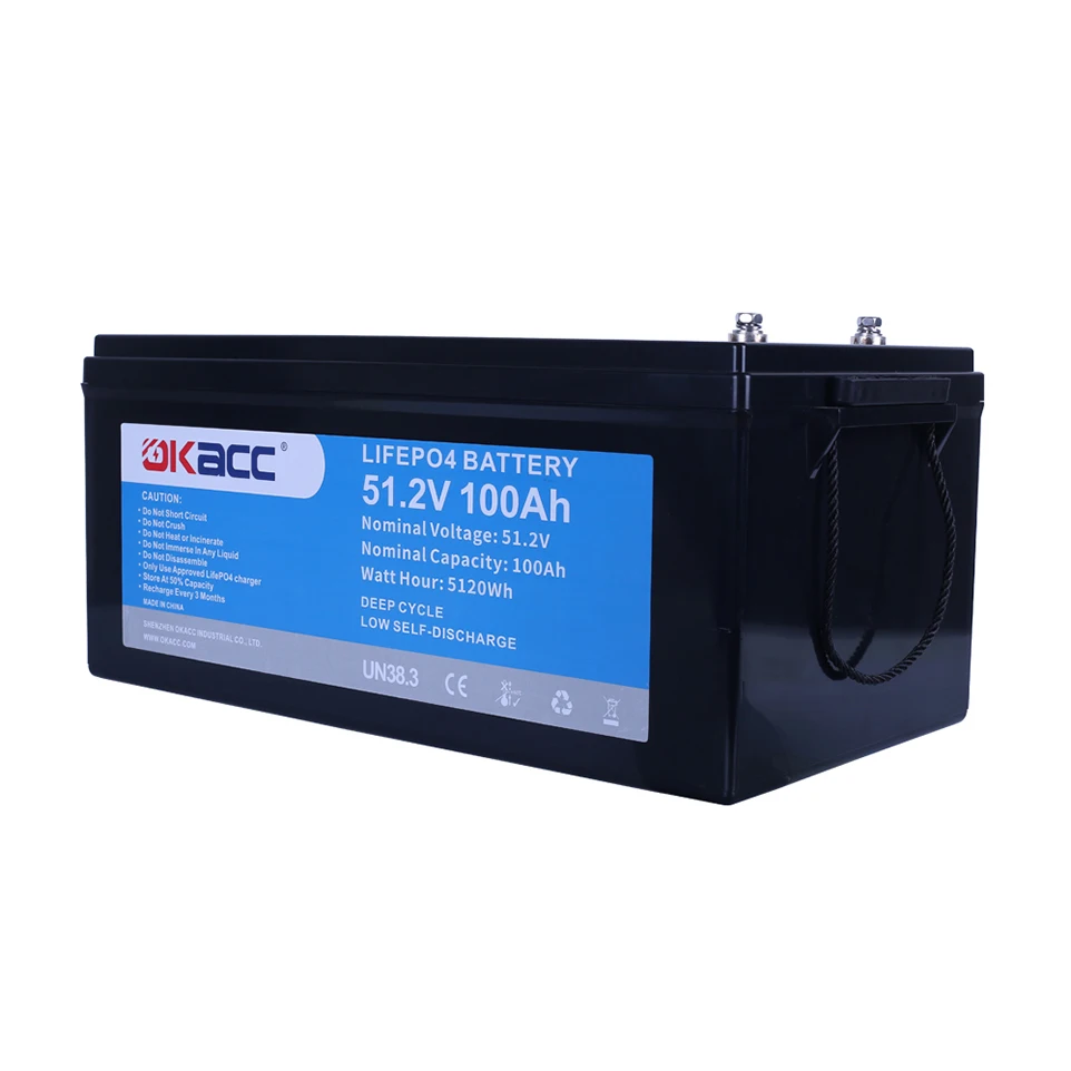 Smart Bms Deep Cycle Rechargeable Lithium Ion Battery 48 Volt 48V Lifepo4 100Ah