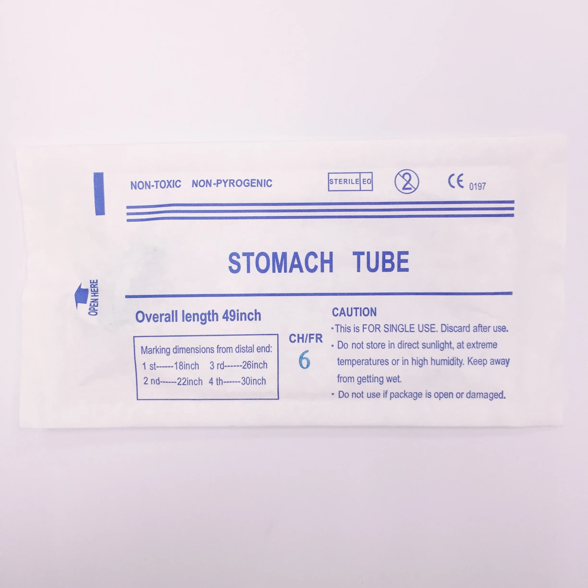 Медицинские продукты 6Fr ПВХ Желудка трубки Nasogastric