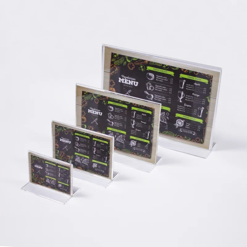 Acrylic Sign Holder 8.5 x 11 Acrylic T Shape Table Top Display Stand, Double Sided, Bottom Load For Menu, Photo,Ad
