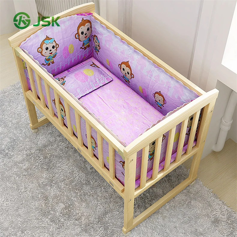 Dropside Practical Newborn Baby Cot Folding Baby Cribs Swing Bed