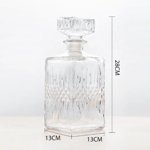 1000ml Cut Creative Vase Shape Clear Glass Drinking Decanter Spirit Bottle Pot Carafe With Cap/Lids For Whisky Alcohol Wine