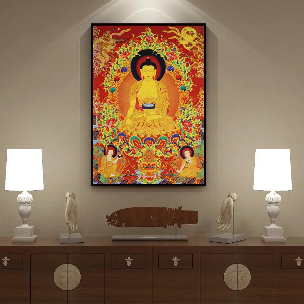 light up led canvas print painting home goods wall art of India buddha portrait