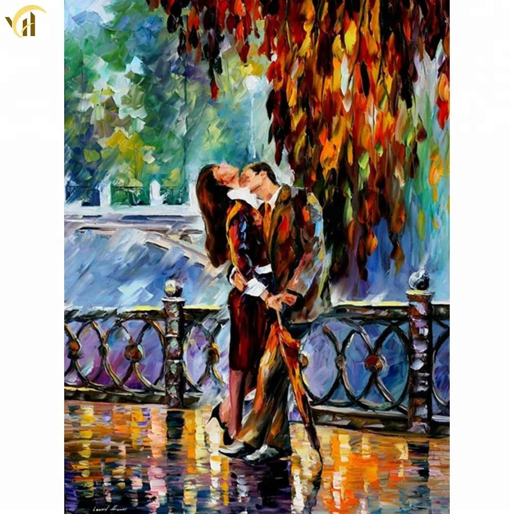 Romantic couple diamond painting kit diamond art round dot mosaic art painting for home dec.