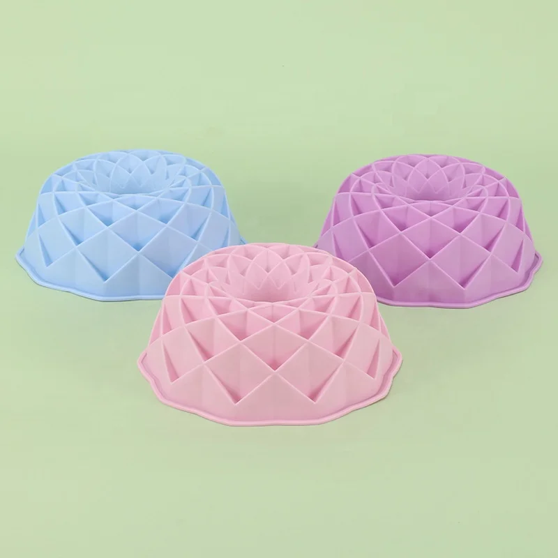 JOYWAVE Bundt Shape Silicone Cake Bread Pie Flan Tart Molds Non-Stick Baking Trays Food Grade Single Silicone Cake Mold