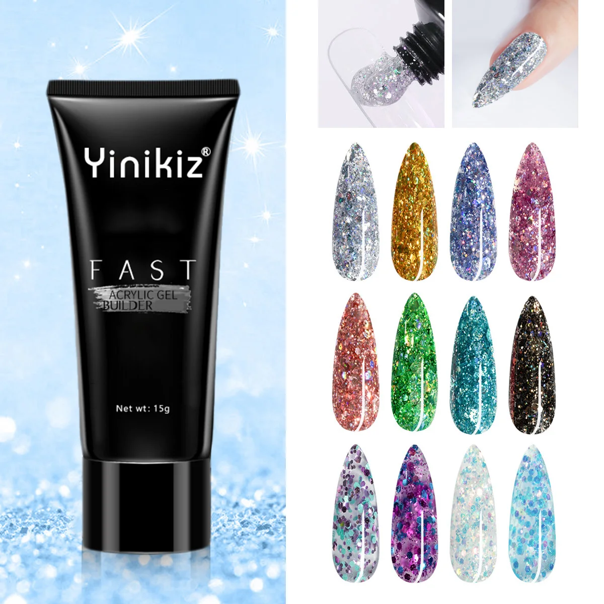 Private Label Acryicl Gel Nail Extension Set Exquisite Gift Box Dropshipping Poly Nail Gel Kit