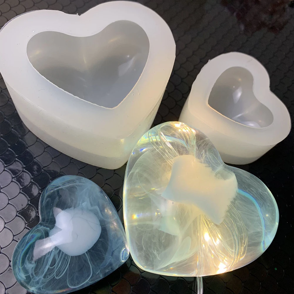 2022 Hot Selling 3D Love Heart Silicone Mold Aroma Gypsum Plaster for Home DIY Love Candle Resin Mold