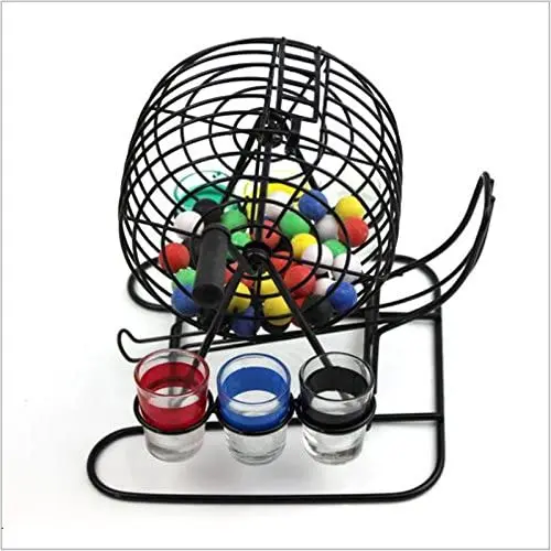 6 Different Color Shot Glasses 6 Color Balls Metal Cage Drunk Drinking Bingo Game Set for Adult Fun Beer Drinking Game Party
