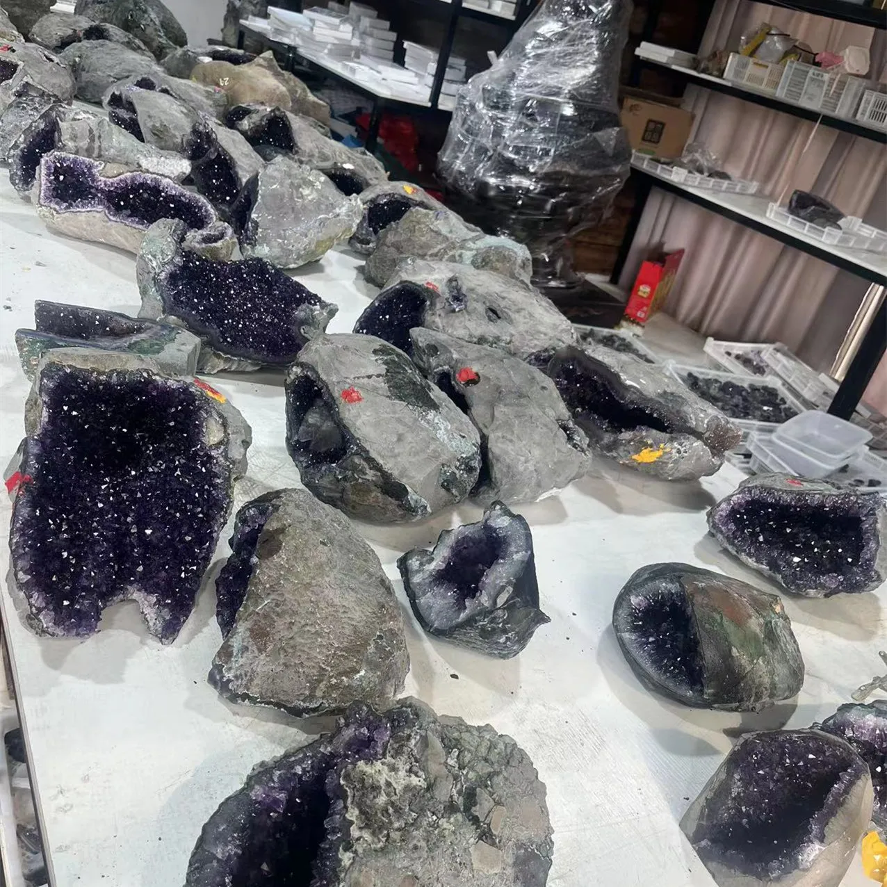 Bulk Wholesale Large Amethyst Geode Clusters Crystals Healing Stones Large Amethyst Cave Geode Clusters
