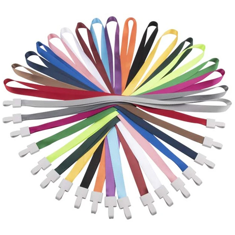 Kofei Other Lanyard With Plastic Clip Polyester Plain Neck Strap Colorful Blank Lanyard for Trade Show Card Holder