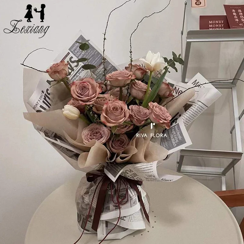 New Milk Cotton Paper Waterproof Tear Design Gift Bouquet Wrapping Paper Flower Packaging Materials