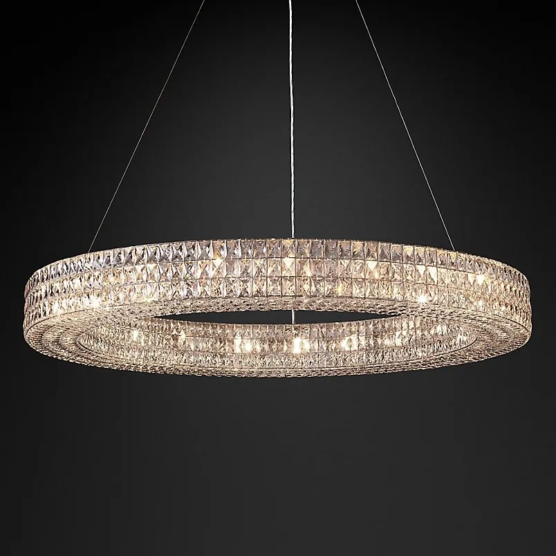 
JLC-0819 Modern contemporary nordic circle chandelier led crystal lamps hanging 