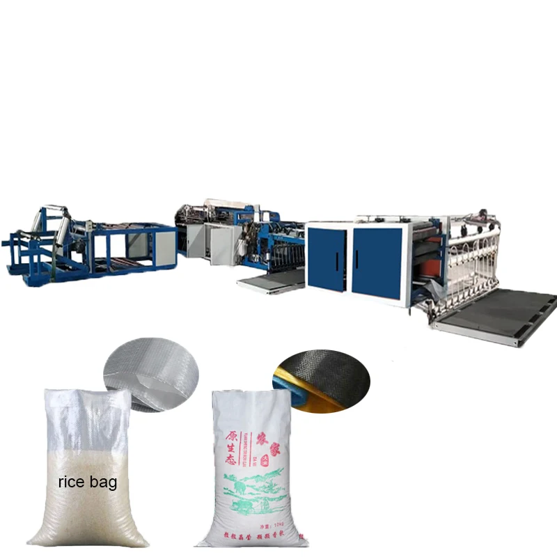 Full Automatic 50 kg Cement Cold Or Hot Cutting & Sewing Automatic PP Plastic Woven Sack Bag Making Machines
