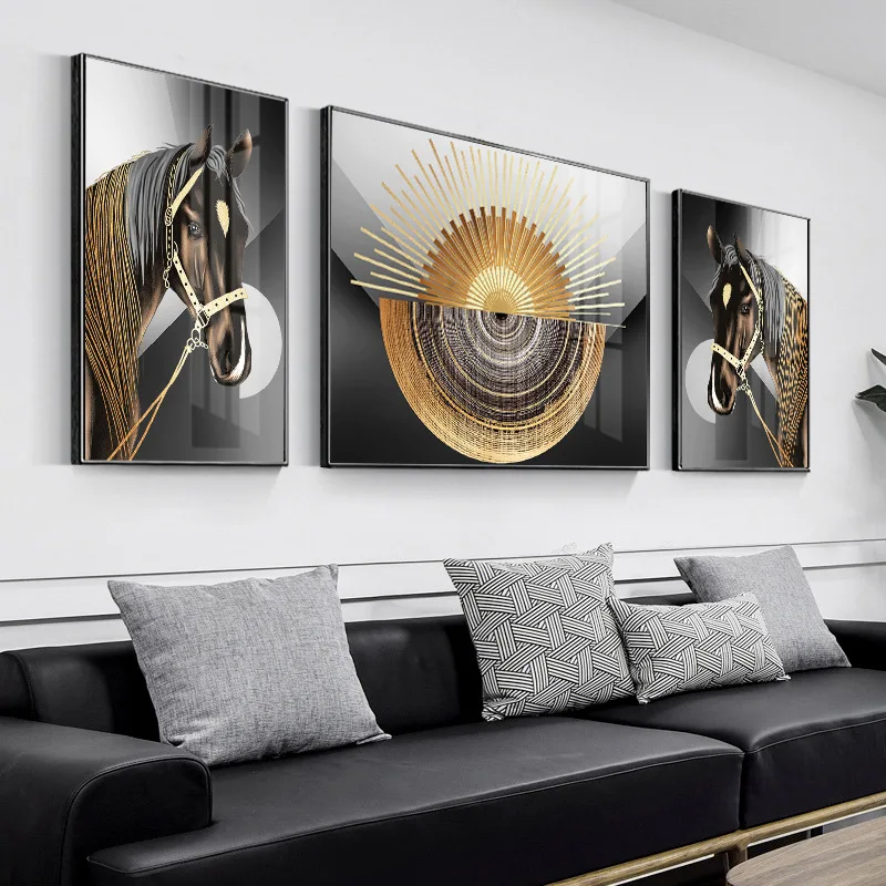 3 Panels/set Hot Sale Nordic Style Abstract Wall Hanging Digital Painting with Frame for Living Room Modern Decorative Painting