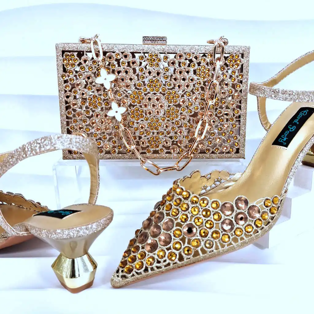 Matching Shoes And Bags Set Beautiful Italian Shoes Women Handbag for Wedding Party