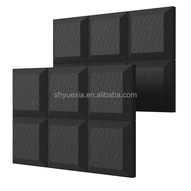 2X12X12 дюймов 3D скошенная квадратная студийная клиновая плитка, звукоизоляционные клиновые звукоизоляционные абсорбторы
