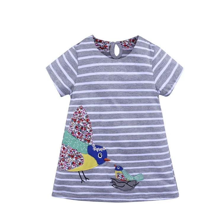 
Wholesale summer new kids clothes short sleeve monkey printed casual girls princess dress 