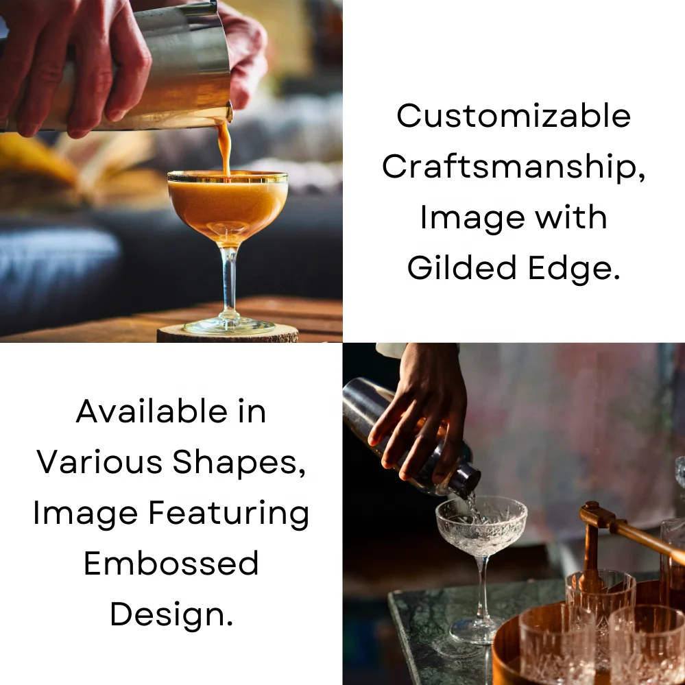 Coupe Cocktail Glass Set Hand-Blown Crystal Martini Glasses Unique Art Deco Cocktail Glasses Hotel