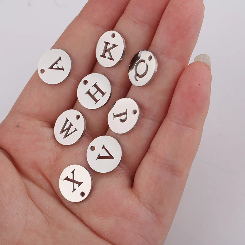 Custom Made Stainless Steel Jewelry Logo Charms Engraved Brand Name Metal Charm for Jewelry Making