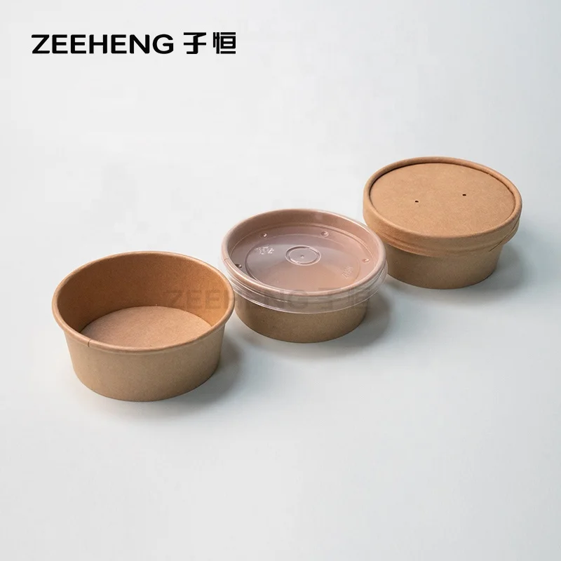 Compostable 120ml paper sauce cup 4oz paper portion cups with flat lid