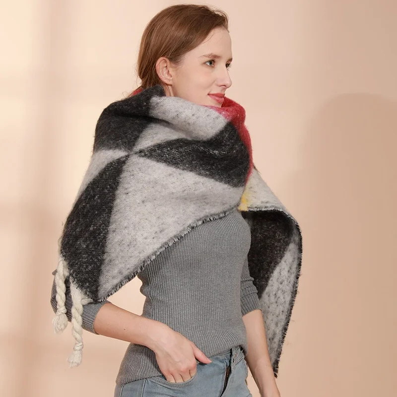 Cheap Cashmere Scarf Christmas Scarves Star Pattern Winter Knitting Scarf Men