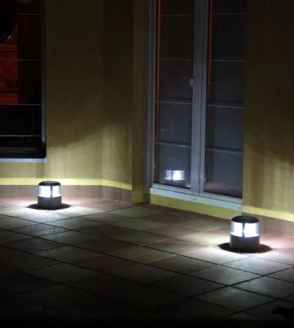 Aluminum landscape lamp deck floor lights solar garden led light two-color lamp