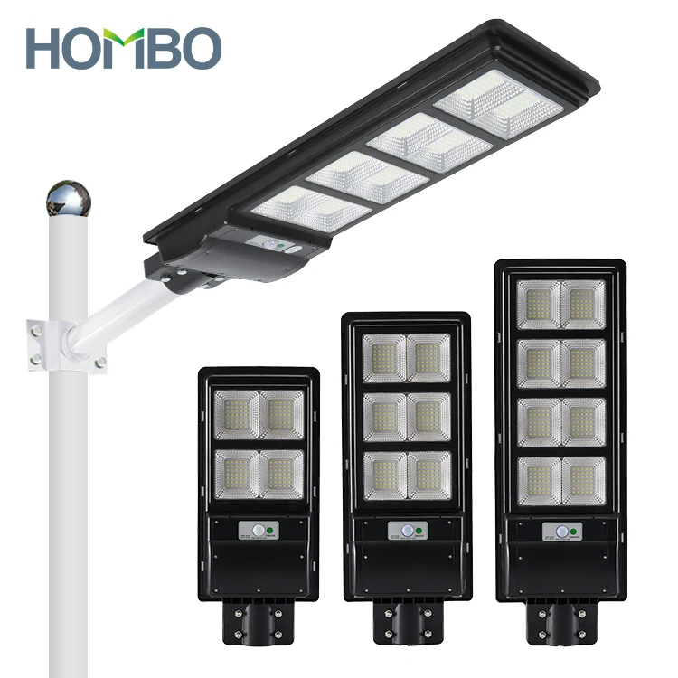 HOMBO ABS Ip65 водонепроницаемый датчик движения наружный 120 Вт 200 300 пластиковый все в одном светодиодный солнечный уличный
