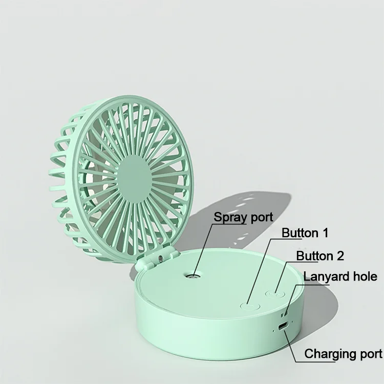 Portable Electric USB Rechargeable Desk Humidifier Fan Mist Foldable Ice Cooling Mini Table Fans