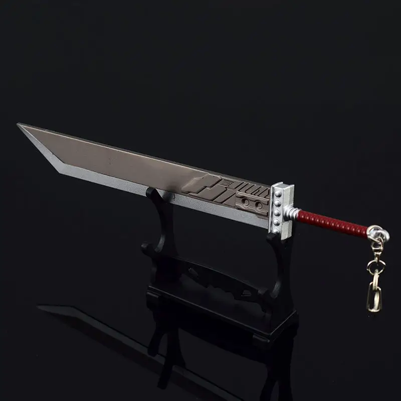 Japan Final Fantasy Cloud Strife Buster Sword Mini Weapon Keyrings 22cm 65g Metal Toys