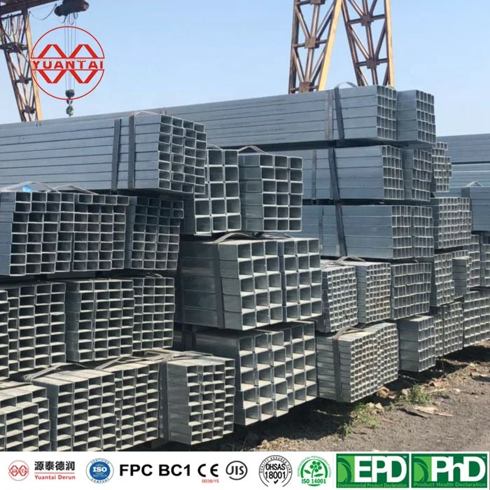 ASTM A 500 SHS RHS galvanized steel pipe iron rectangular tube Gi Hollow Section Galvanized Square Rectangular Pipe and Tube