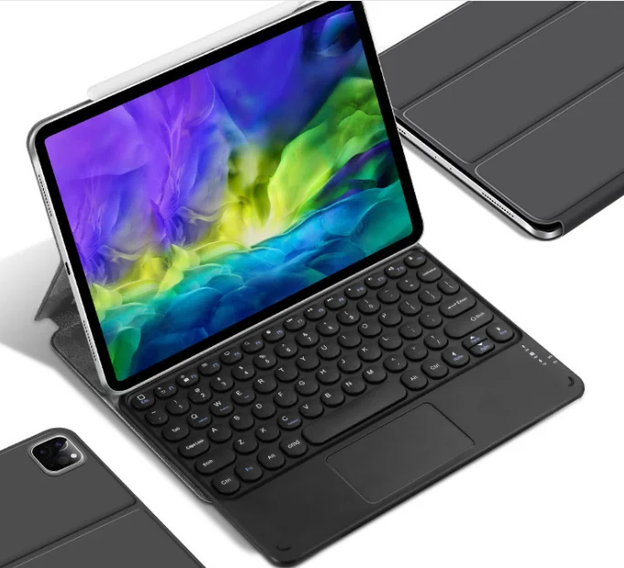 Bluetooth беспроводная клавиатура кожаный клавиатура сенсорной панели чехол для Ipad