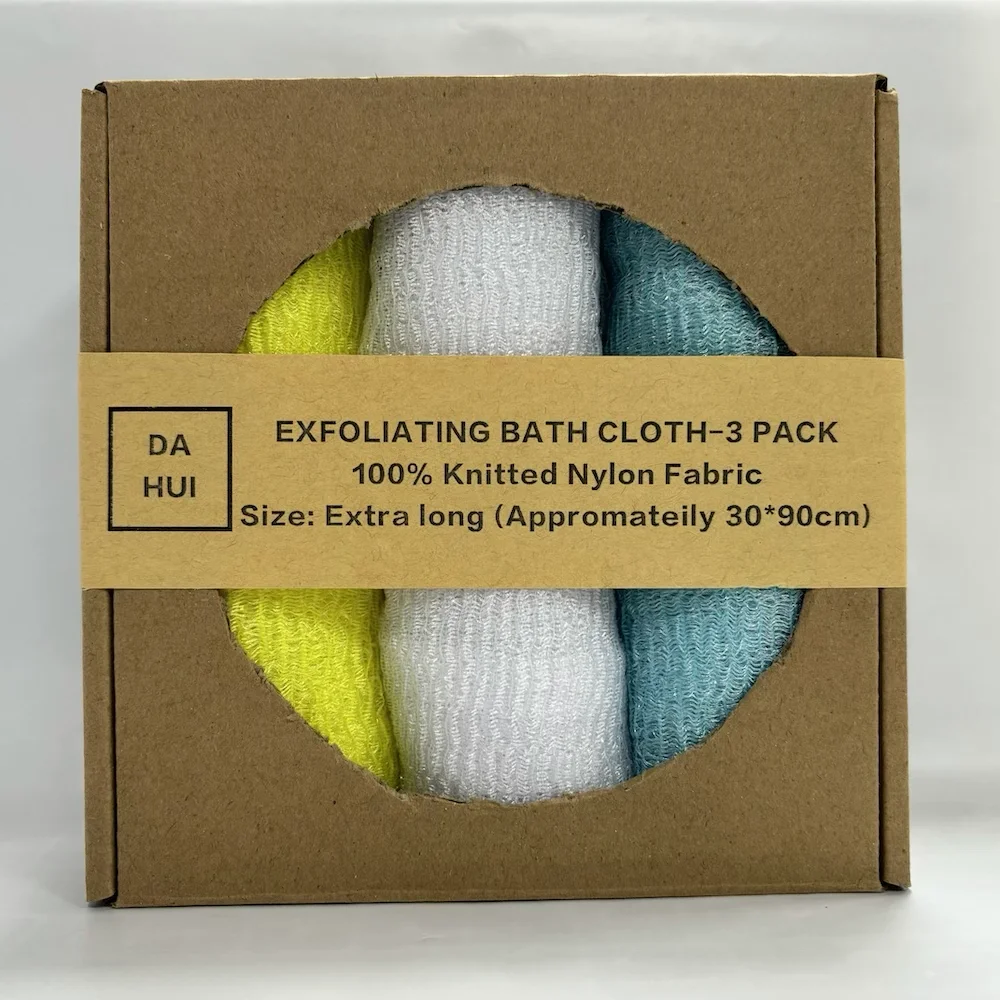 Exfoliating Nylon Bath Cloth Towel Beauty Skin Weave Bath Wash Towel Exfoliating Scrub Cloth Shower Long Washcloth for Body