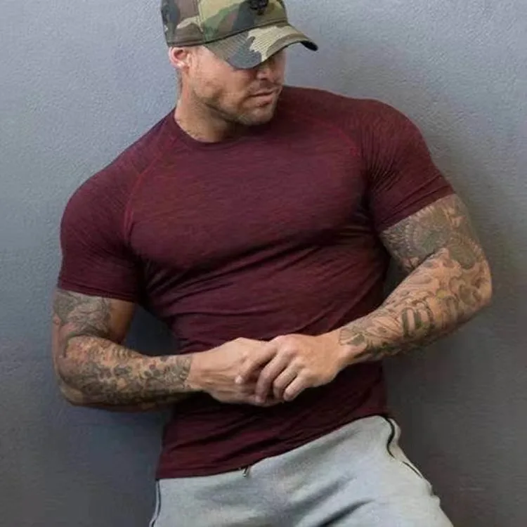 Tshirt Manufacturer Custom T Shirts Wholesale Men Round Neck Space Dye Short Sleeve Blank T-shirts