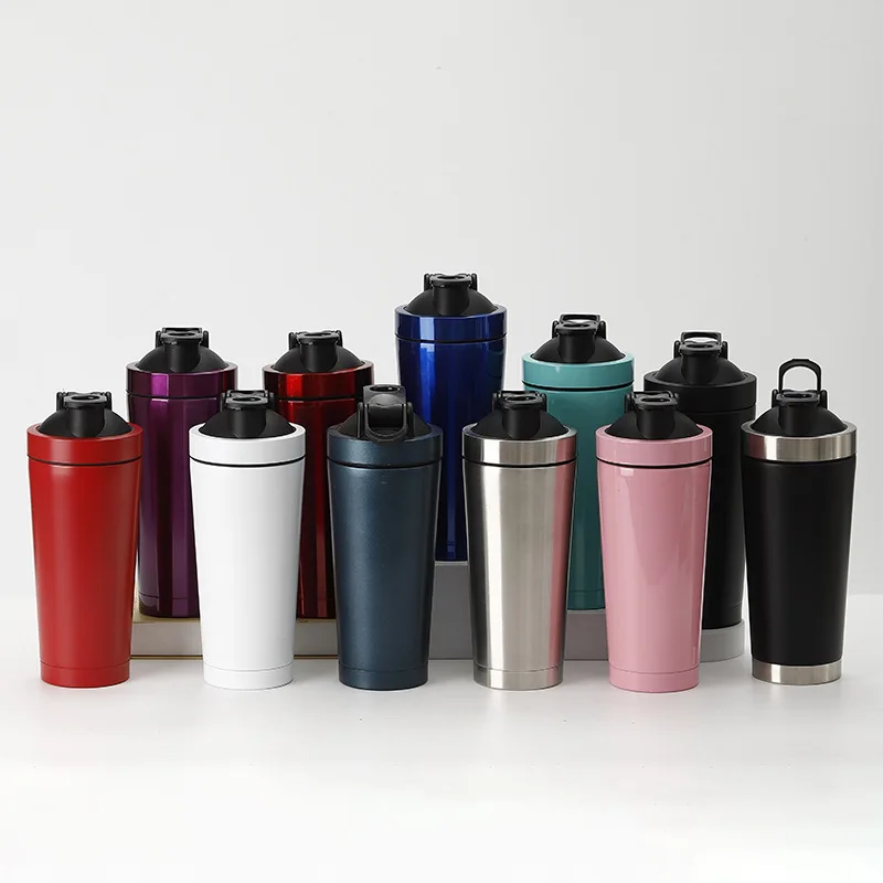Premium Stainless Steel Shaker Double Wall Vacuum Insulated Protein Shaker Bottle with Mixer Ball for Gym