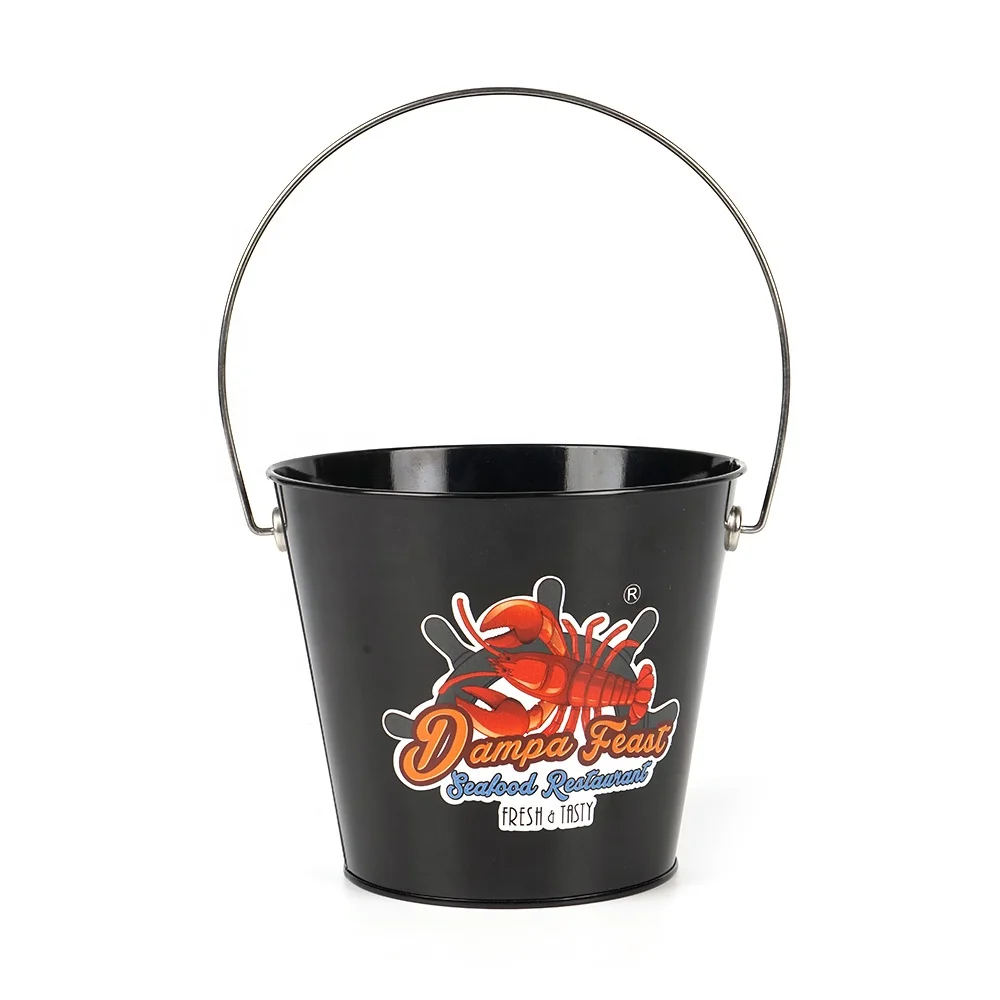 Promotional Stainless Steel Ice Bucket Metal Galvanized Iron Beer Vodka Bottle Ice Bucket Wholesale