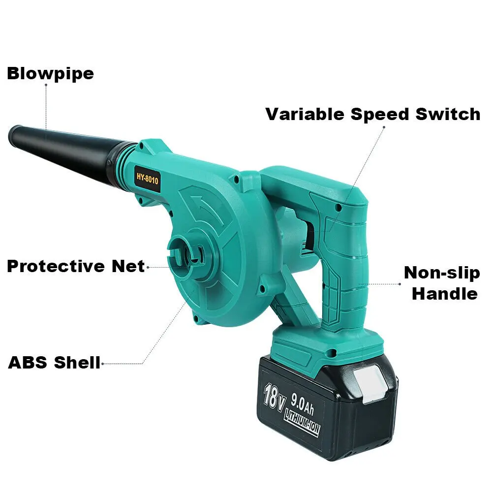 small powerful portable rubber 600w cordless electric battery powered mini air blower vacuum for garden leaf computer car dust