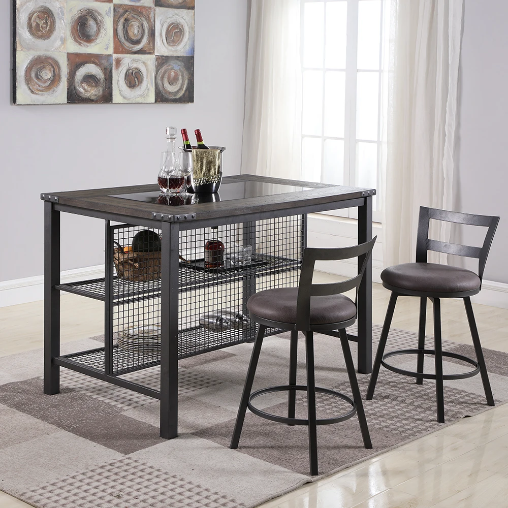 JIAHE high counter coffee home bar chairs and tables sets for sale