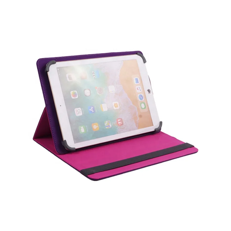 7' 8' 10.1' PU leather double sided universal tablet back cover with silicone hooks fancy tablet cases