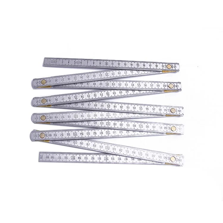Home School Teacher Students 1M 5 Folds Flexible Foldable Aluminum Folding Meter Ruler