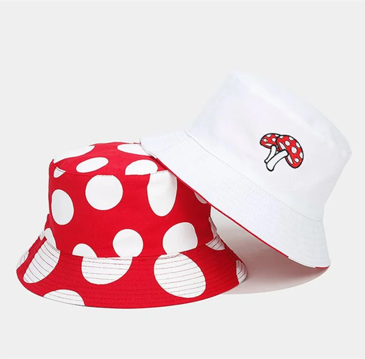 New Fashion Trendy Bucket Hat Reversible Custom Printing Embroidery Dot Cap for Adult Kids