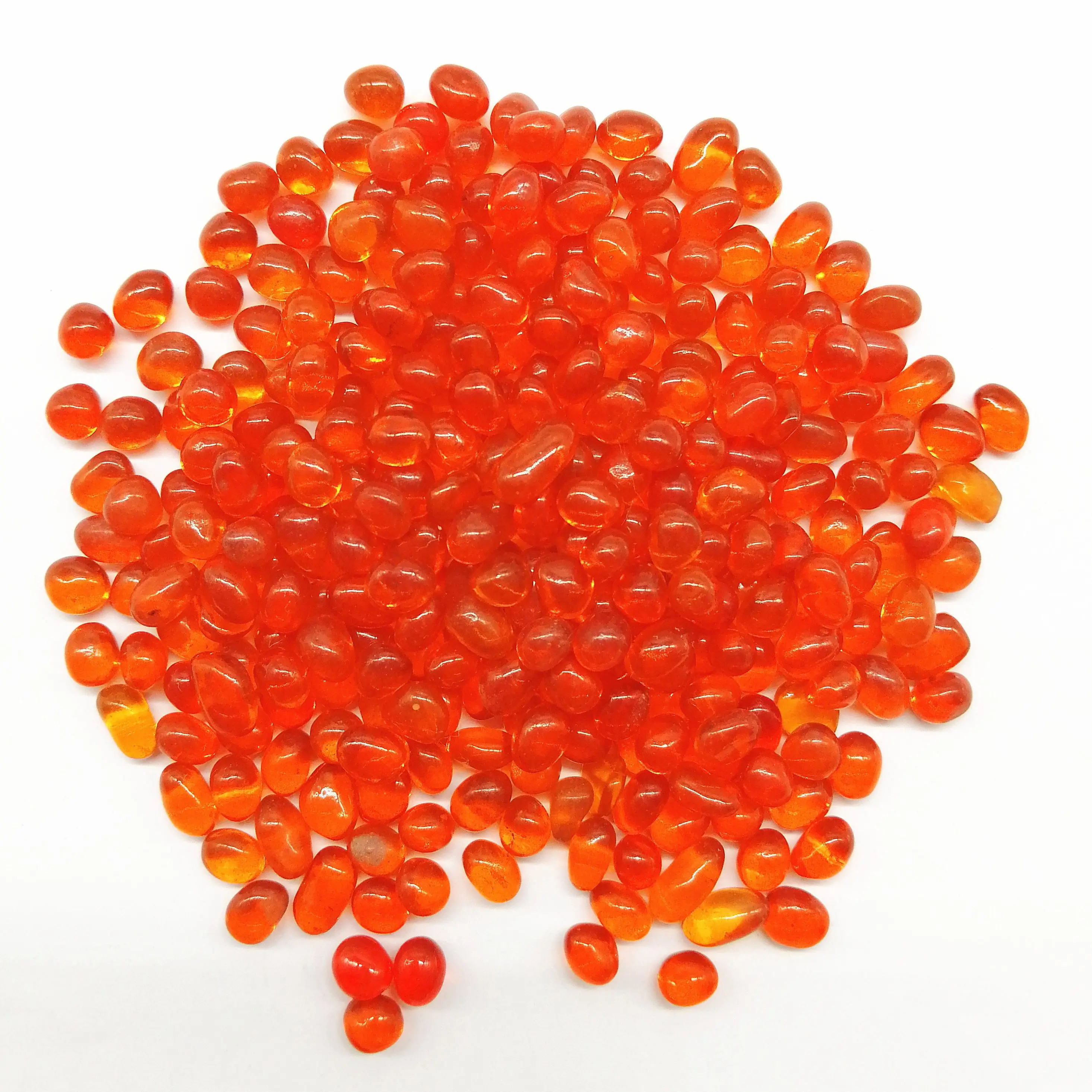 3-6mm orange red  recycled irregular glass beads pebble for swimming pool interior and surface finish