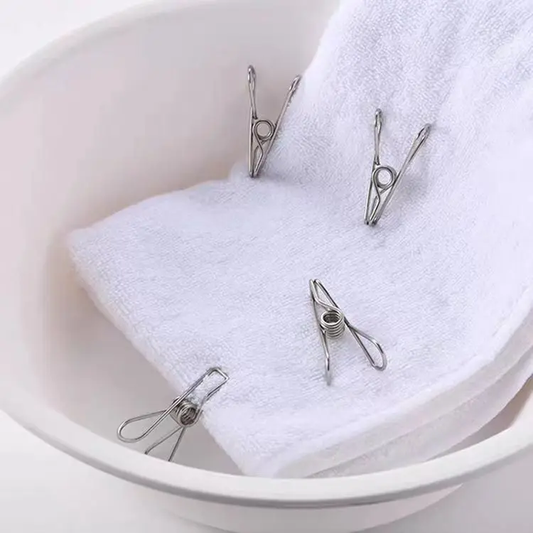 Clothes Chip Clips All Metal Stainless Steel Pin No Rust Stains Extra Large Wide for Holding Clothes Snack Bag Clamps